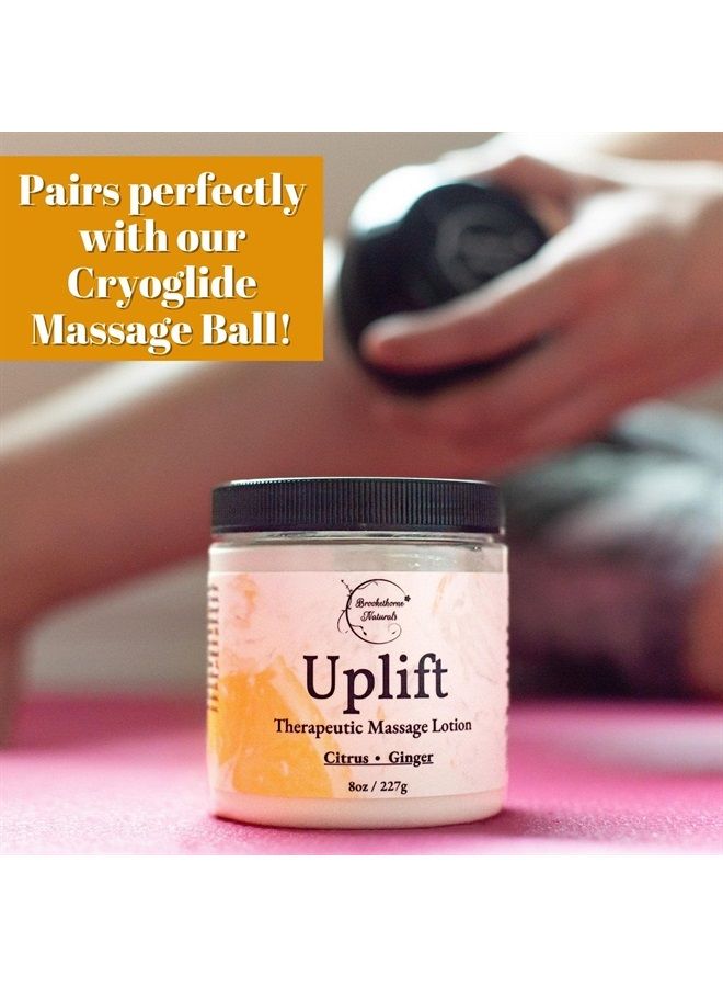 brookethorne naturals Uplift Massage Lotion Massage Cream for Massage Therapy & Home Use. Moisturizing Lotion for Effortless Glide. Shea Butter, Coconut Oil, Aloe Vera & Ginger Citrus Essential Oils - Brookethorne Naturals - Image 2