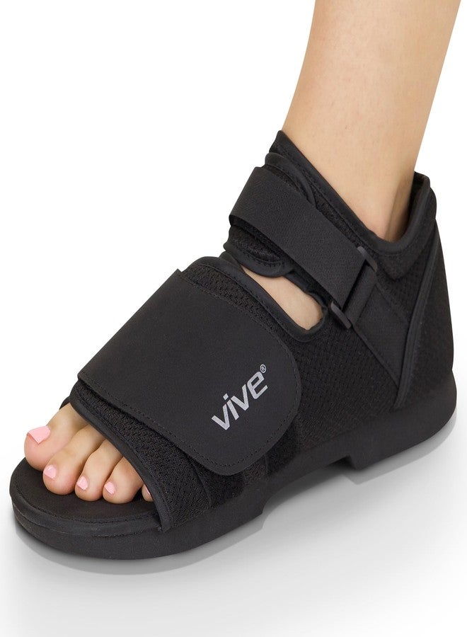 Vive Post Op Rounded Shoe for Injured Foot - Orthopedic Recovery Shoes for Women, Men - Lightweight, Adjustable Medical Walking Shoe for Post Surgery, Stress Fracture, Bunions, Sprains - Left or Right - Image 1
