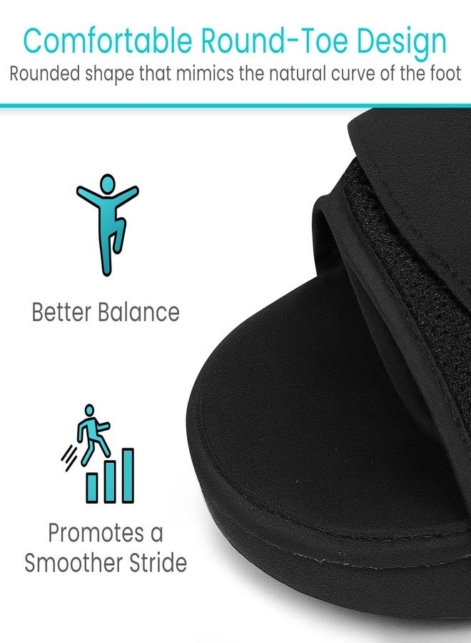 Vive Post Op Rounded Shoe for Injured Foot - Orthopedic Recovery Shoes for Women, Men - Lightweight, Adjustable Medical Walking Shoe for Post Surgery, Stress Fracture, Bunions, Sprains - Left or Right - Image 4