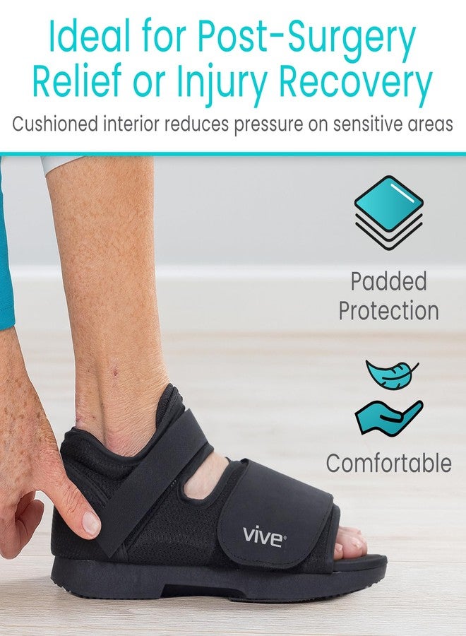 Vive Post Op Rounded Shoe for Injured Foot - Orthopedic Recovery Shoes for Women, Men - Lightweight, Adjustable Medical Walking Shoe for Post Surgery, Stress Fracture, Bunions, Sprains - Left or Right - Image 5