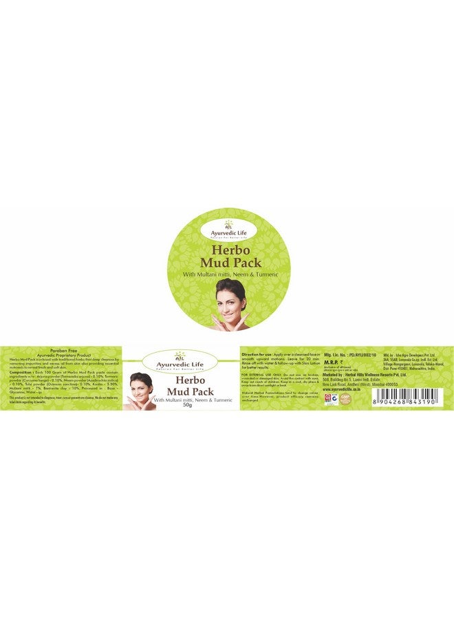 AL Ayurvedic Life Herbo Mud Pack - 50g Pack of 2 - Image 2