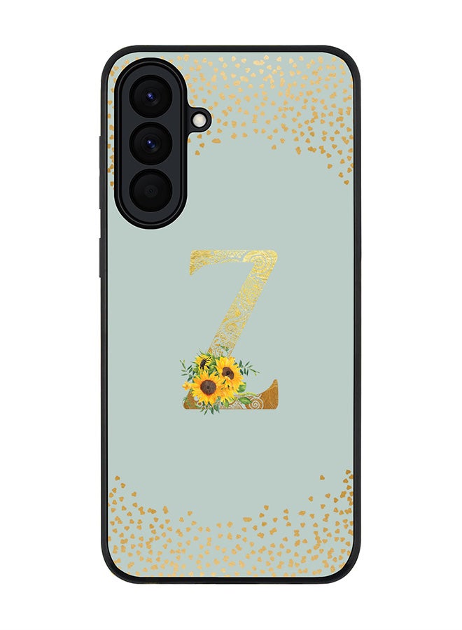 For Samsung Galaxy A57 Case,Slim fit Camera Protection, Shockproof Thin Phone cover  - Custom Floral Monogram - Z  (Light Grey )