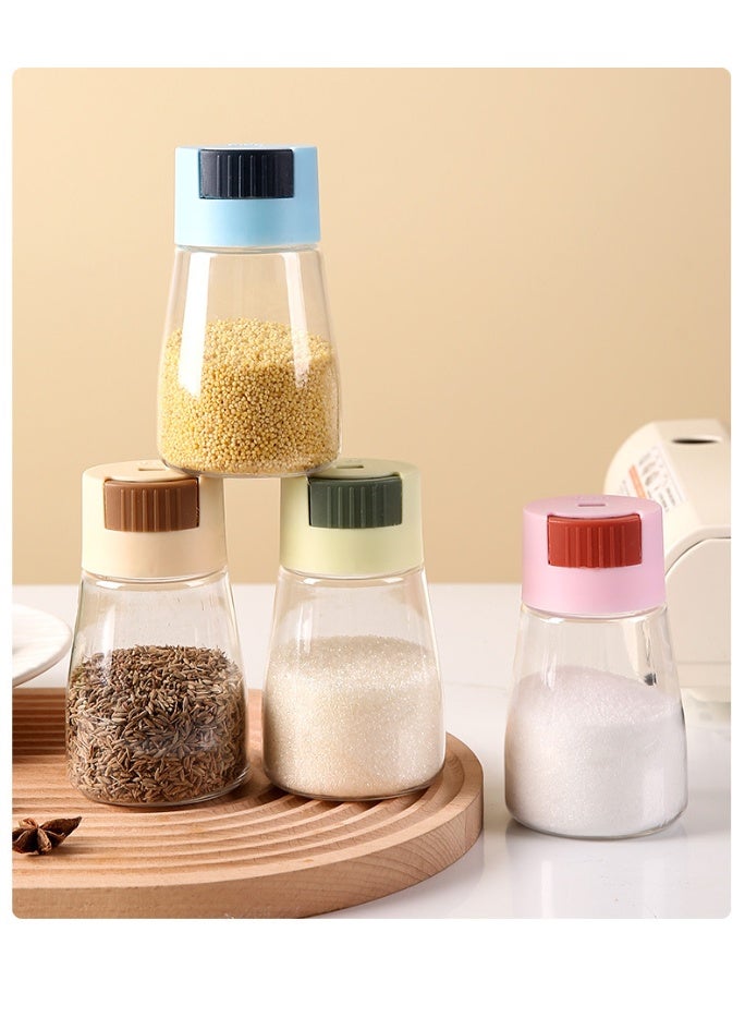 هومستر 4 مجموعة ألوان موزعة التوابل الدقيقة 0.5g لكل مطبعة قياس دقيق للأطعمة درجة طعمة PET الجرار الشفافة للأطباق مضغوطة لمسة واحدة الضبط للرطوبة مقاومة للأطباق الخالية من الكتلة مقاومة منظمة مشفرة بالألوان مثالية لنسبة الملح/السكر/الفلفل مطبخ أساسي حل تخزين المطبخ - Image 1