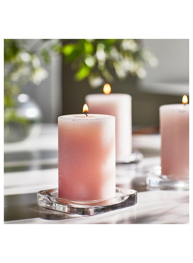Zaboon Scented pillar candle, Jasmine/pink, 30 hr - Image 4