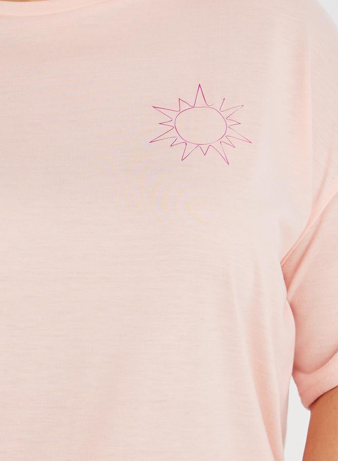 Styli Styli Plus Size Back Graphic Print T-Shirt and All-Over Fruit Print Shorts Set  - Image 5