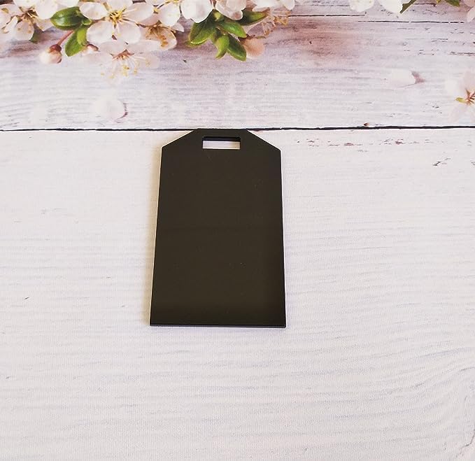 Anistuff 10pcs Acrylic Laser Cut Reserved Tags,Luggage Tag Wedding Place Card, Acrylic Reserve Seating Tag，Blank Acrylic Keychain (Black) - Image 4