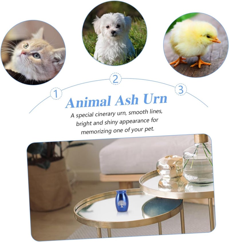 VICASKY Pet Urn Cat Ash Urn Tank Bereavement for Pet Loss Stainless Steel Jar Practical Ash Can - Image 2