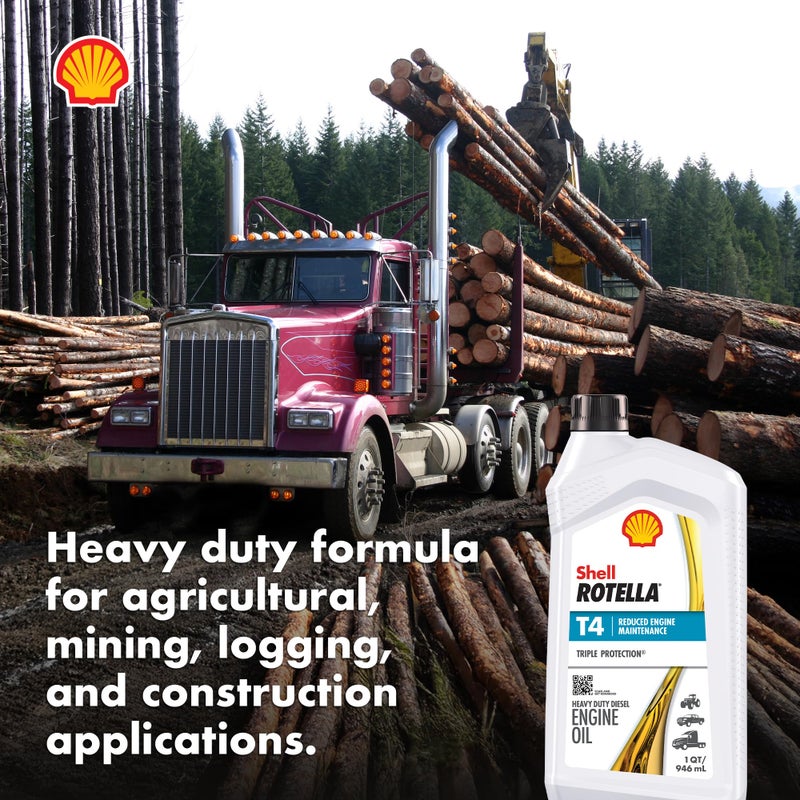 Shell Rotella T4 Triple Protection 15W-40 Diesel Engine Oil, 1 Quart (6 Pack) - Image 5