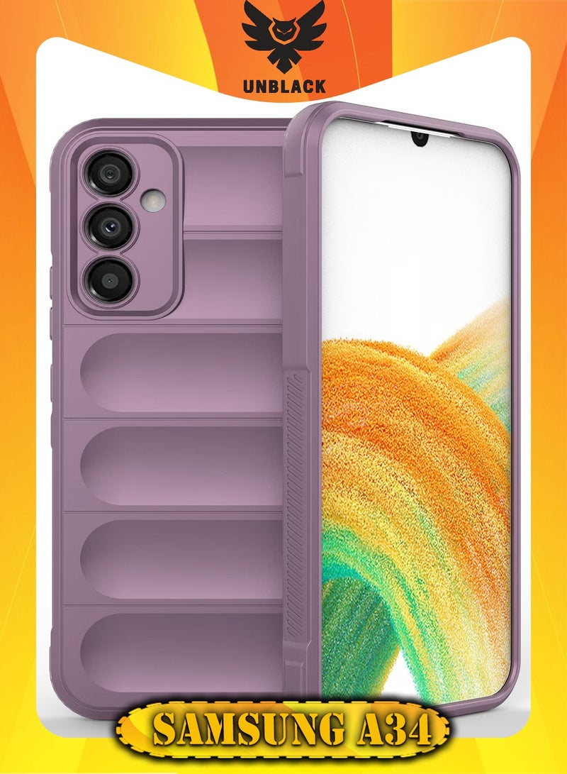 UNBLACK Compatible With Samsung Galaxy A34 Magic Case Back Cover (Purple) - Image 1