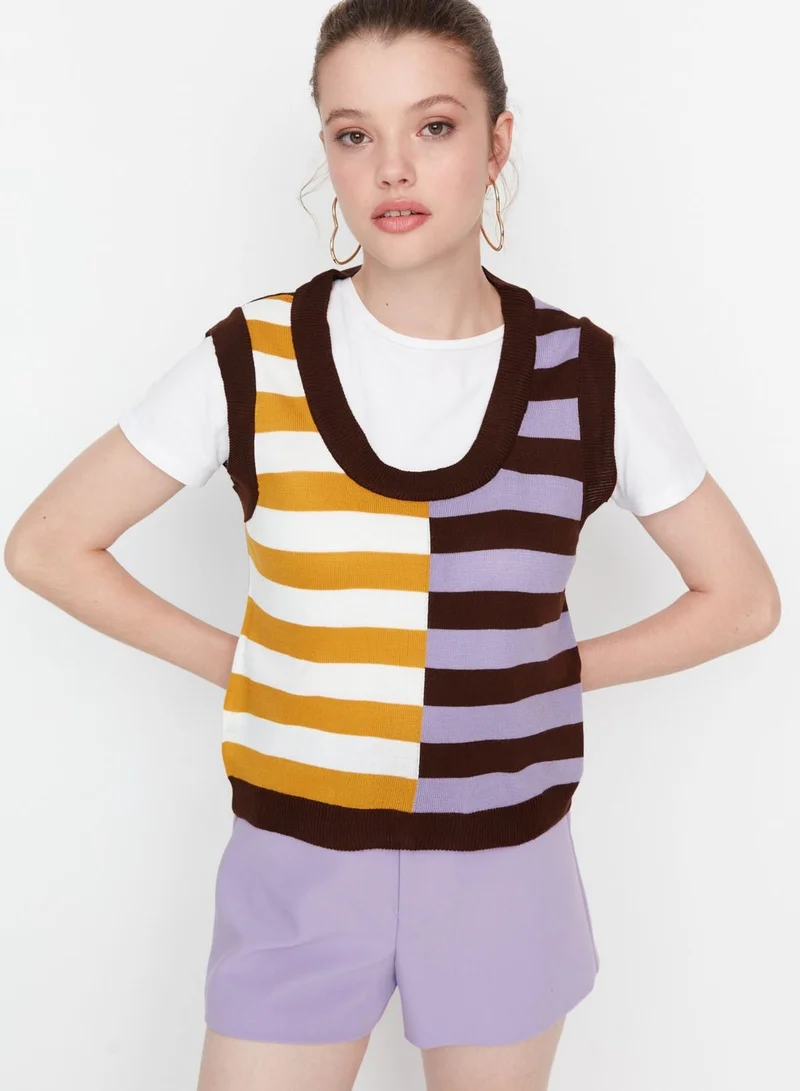 trendyol Color Block Knitted Sweater