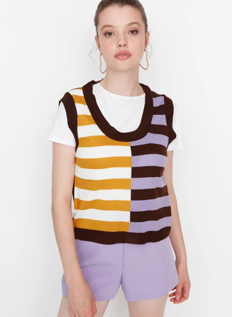trendyol Color Block Knitted Sweater