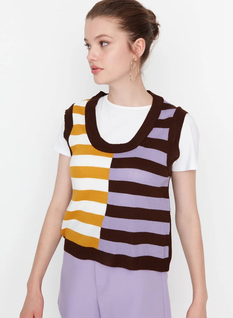 trendyol Color Block Knitted Sweater