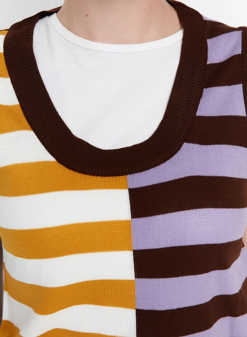 trendyol Color Block Knitted Sweater