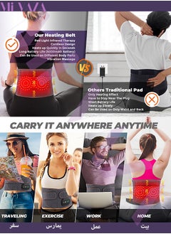 Mi VAZA Cordless Heating Pad Back Brace, Heated Back Belt Abdomen Warmer Lumbar Support with Fast Heating Massaging Modes, Back Heat Support Belt for Men & Women  - Image 3