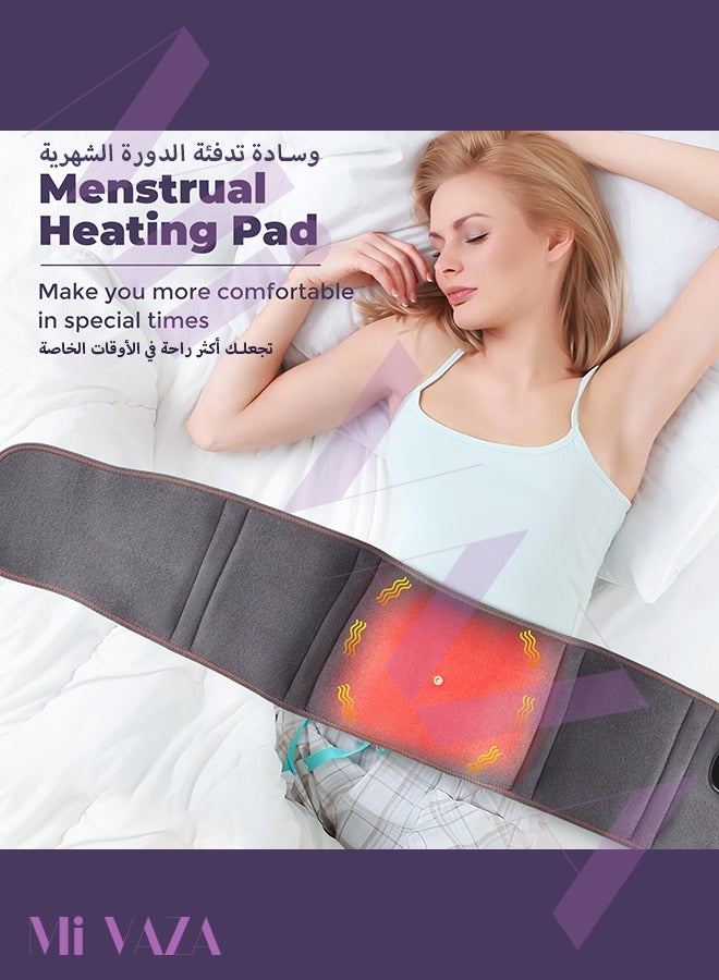 Cordless Heating Pad Back Brace, Heated Back Belt Abdomen Warmer Lumbar Support with Fast Heating Massaging Modes, Back Heat Support Belt for Men & Women
