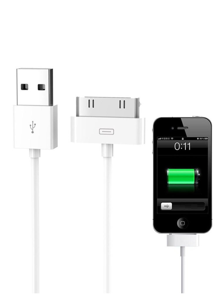 Generic - 1M USB Sync & Charging Cable for iPhone 3GS/4/4S/4G, iPad 1/2/3, iPod – 30-Pin Connector Data Cord - Image 1