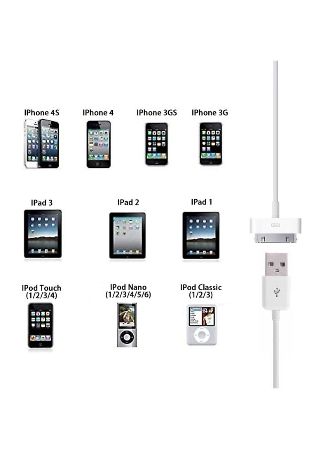 Generic 1M USB Sync & Charging Cable for iPhone 3GS/4/4S/4G, iPad 1/2/3, iPod – 30-Pin Connector Data Cord  - Image 3