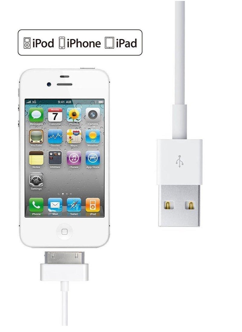 Generic - 1M USB Sync & Charging Cable for iPhone 3GS/4/4S/4G, iPad 1/2/3, iPod – 30-Pin Connector Data Cord - Image 1