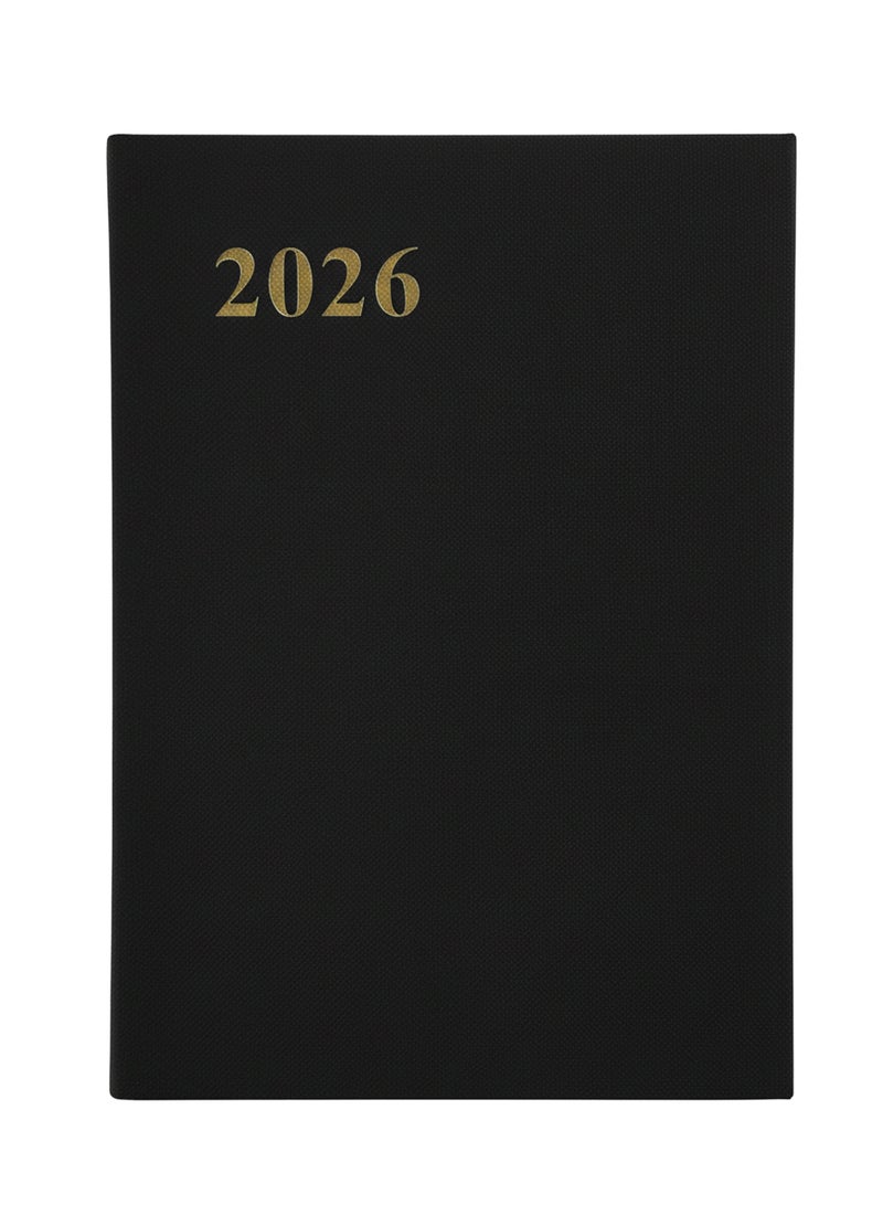 أجندة 2026 مخطط يومي، ورق سميك، غلاف قماشي - أسود - Image 1