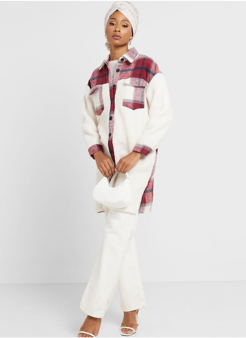 Khizana - Button Down Tartan Shirt Coat - Image 1