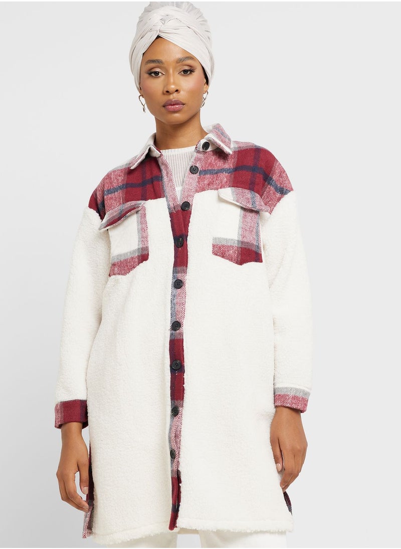 Khizana - Button Down Tartan Shirt Coat - Image 1