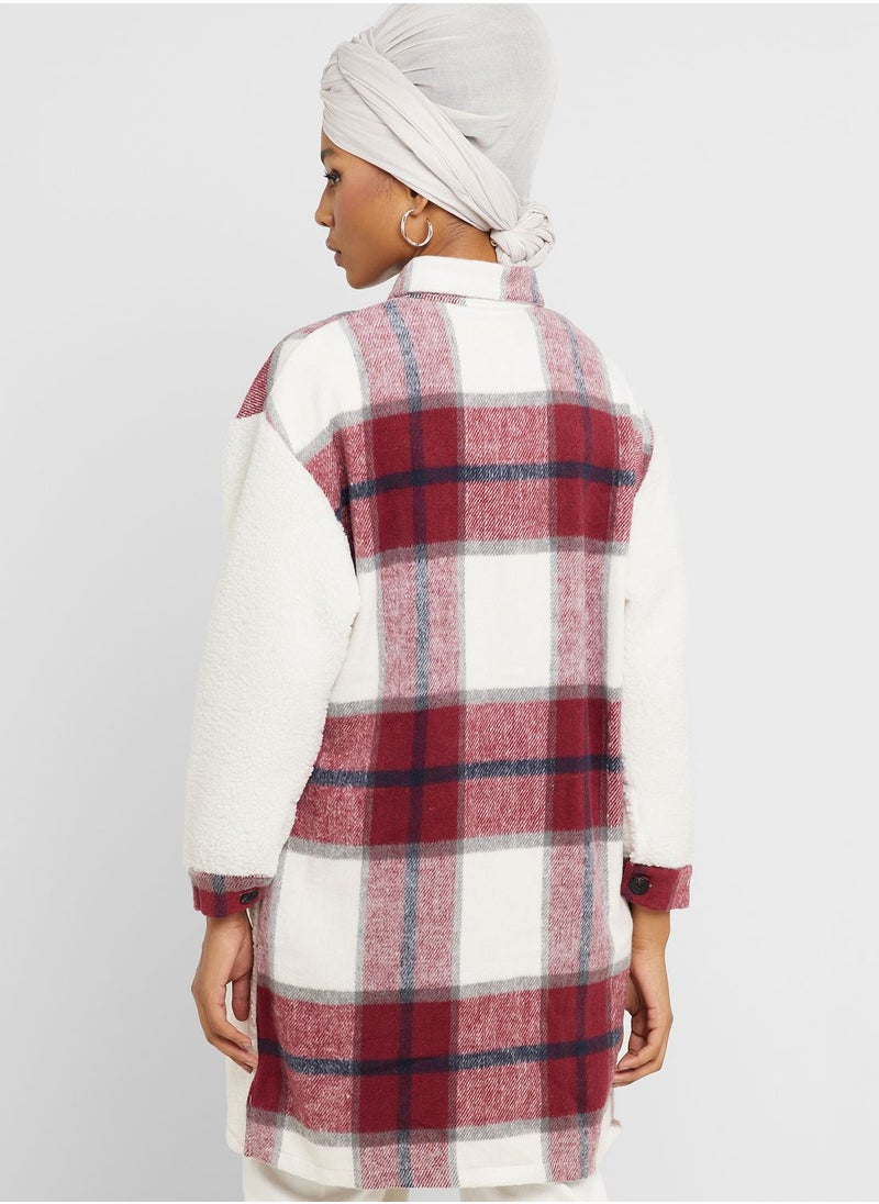 Khizana - Button Down Tartan Shirt Coat - Image 1
