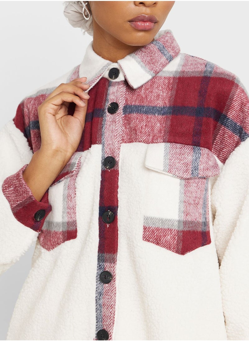 Khizana - Button Down Tartan Shirt Coat - Image 1