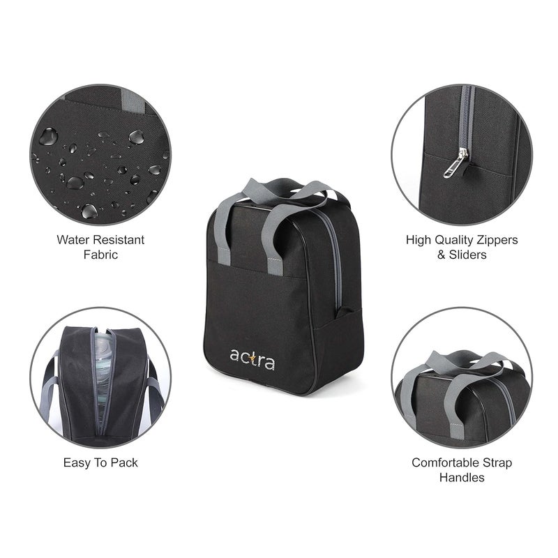 Actra Prima Fabric Lunch Bag for Men Women and Kids Tiffin Carrier for Office Waterproof Lunch Tote Pack of 1 Black 6 Litre Oxford  - Image 2