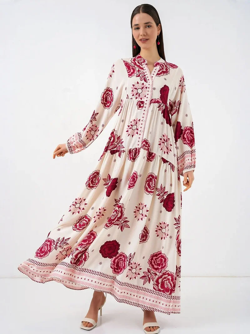 بيغ دارت BDART Patterned V-Neck Maxi Dress
