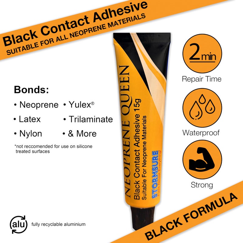 Stormsure Neoprene Queen Wetsuit Repair Adhesive, 15g - Fast Bonding Contact Adhesive for Fast, Durable Neoprene Repairs - Image 2