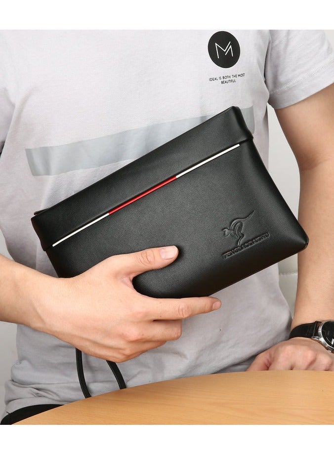 كانجرو سوبر سليم المضادة للسرقة مخلب حقيبة محفظة كبيرة مع حزام المعصم سستة دفتر شيكات بطاقة مجموعة هدايا الرجال - Image 1