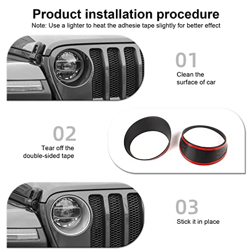 CheroCar for JL Mesh Grille Grill Insert & Headlight Turn Light Cover Trim Exterior Accessories for Jeep Wrangler JL 2018-2023,Sliver - Image 5