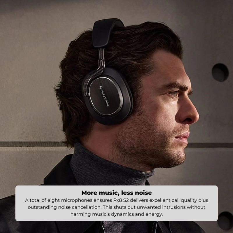 b w Bowers & Wilkins Px8 S2 Over-Ear Noise Cancelling Wireless Bluetooth Headphones, Gray - Image 4