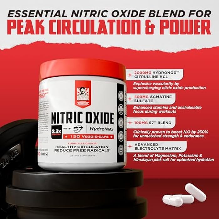 Old School Labs Nitric Oxide Booster for Men & Women, Pre-Workout Supplement with HydroNOx™ Citrulline HCl & S7® Blend for Enhanced Blood Circulation, Muscle Pump & Endurance - 150 Vegan Capsules - Image 3
