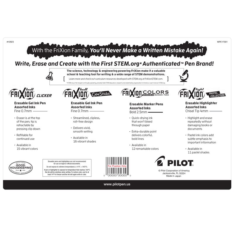 Pilot, FriXion Assorted Erasable Gel Ink Pens, Marker Pens & Highlighters, Pack of 17, Assorted Colors - Image 2