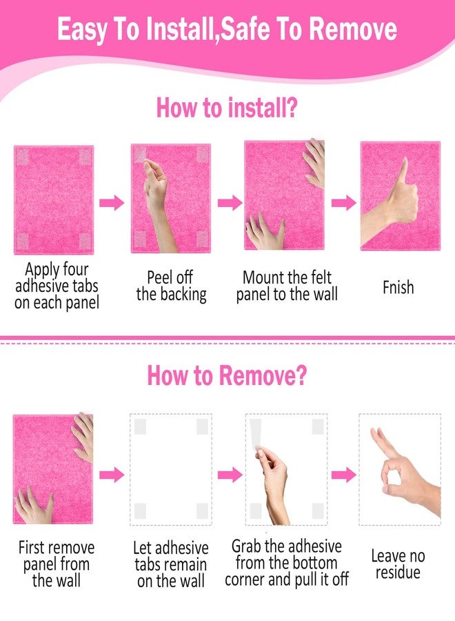زيديان لوحة إعلانات من بلاط اللباد الجداري مع لاصق قابل للإزالة، مقاس 47 × 35 بوصة، بديل للوحة الفلين الوردية مع 40 دبوس تثبيت، عبوة من 12 قطعة، مربعات لباد كبيرة الحجم للوحة تثبيت بلاط الفلين للمكاتب - Image 5