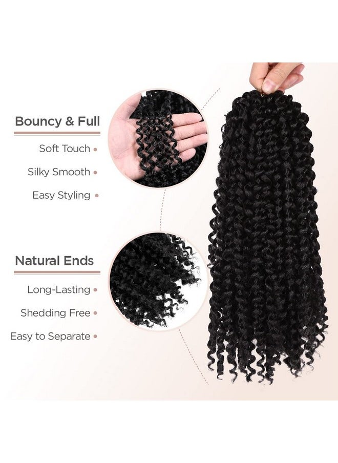 Hanne Fashion Anne Fashion Afro Kinky Curly Crochet Hair Jerry Curl Braiding Hair Extensions For Black Women 6 Packs Short Synthetic Kinky Twist Hair (6Pcs Black)  - Image 5