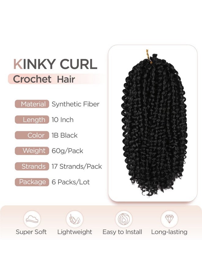 Hanne Fashion Anne Fashion Afro Kinky Curly Crochet Hair Jerry Curl Braiding Hair Extensions For Black Women 6 Packs Short Synthetic Kinky Twist Hair (6Pcs Black)  - Image 3