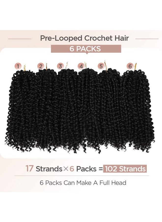 Hanne Fashion Anne Fashion Afro Kinky Curly Crochet Hair Jerry Curl Braiding Hair Extensions For Black Women 6 Packs Short Synthetic Kinky Twist Hair (6Pcs Black)  - Image 4