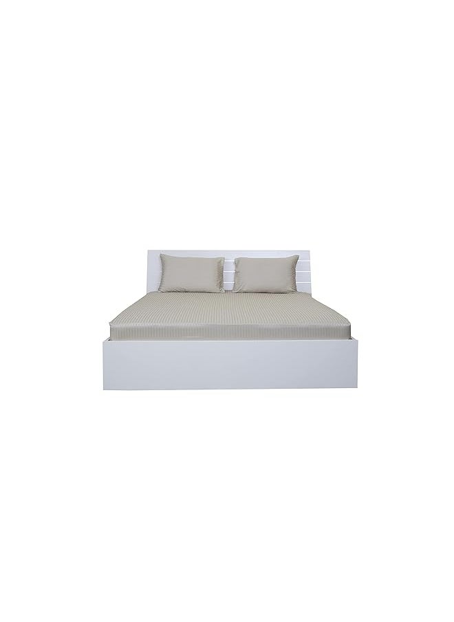 Hotel Linen Klub Stone Single Size 100 X 200 + 30 Cm Fitted Bed Sheet Off White Cotton Material  - Image 3