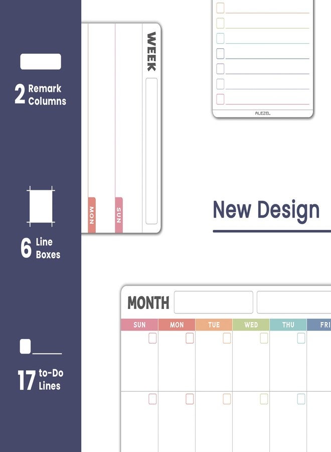 ALEZEL Magnetic Fridge Calendar Whiteboard, Dry Erase Calendar Set for Refrigerator - Vertical Monthly & Weekly Fridge Calendar with 1 List White Board, 4 Markers + Eraser - Image 2
