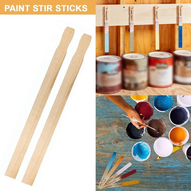 REWISS Paint Stir Sticks- Bulk 100 PCS 14in Length Bamboo Craft Sticks Natural Color Paint Stir Sticks - Image 4