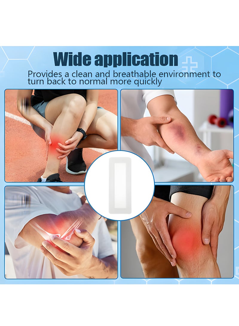 5 Pcs Large Non-Woven Adhesive Wound Dressing, 9.84"x3.93" Breathable Hypoallergenic Non-Stick Pad Bandages for Post-Surgical, Sports Injuries & Skin Healing - Image 5