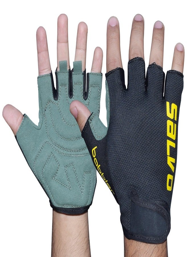 BABBLER Salvo BG-225 Medium PU/Suede Weightlifting Gym Gloves for Men & Women - Image 1