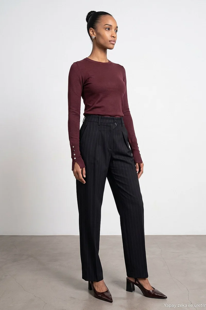 Dilvin Black DILVIN Women's Straight-Leg Pants for Women | Best Price UAE