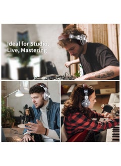 OneOdio OneOdio A71 Hi-Res Studio Recording Headphones - Wired Over Ear Headphones with SharePort, Professional Monitoring & Mixing Foldable Headphones with Stereo Sound (Silver)  - Image 5