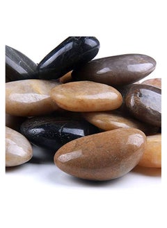 Generic Garden decor stones river collection, multi color stones natural polished surface garden decoration - size 1 -.  - Image 3