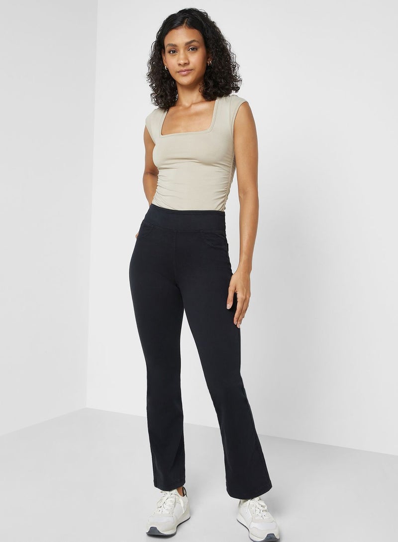 High Waist Straight Fit Flared Jeans