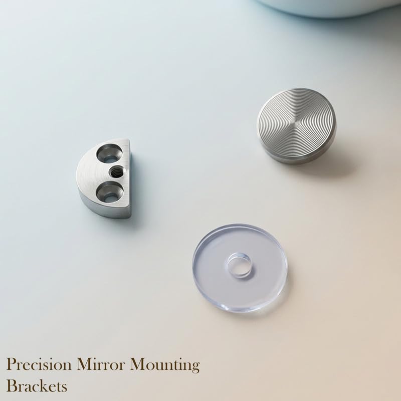 Atlantic Fully Brass Half Round Mirror Glass Bracket Holder 12mm | Chrome Finish | Wall Mounted | Mirror Wall Holder Clips | Glass Mounting Bracket | Pack of 6 Pieces - Image 3