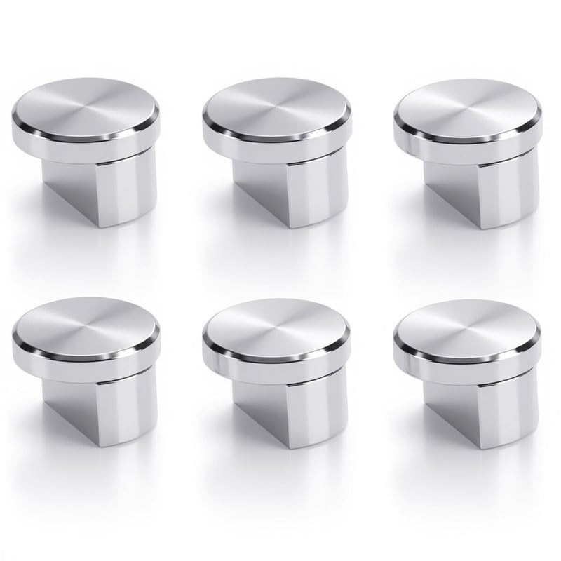 Atlantic Fully Brass Half Round Mirror Glass Bracket Holder 12mm | Chrome Finish | Wall Mounted | Mirror Wall Holder Clips | Glass Mounting Bracket | Pack of 6 Pieces - Image 1